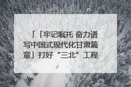 「牢记嘱托 奋力谱写中国式现代化甘肃篇章」打好“三北”工程攻坚战 筑牢国家西部生态安全屏障