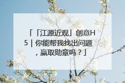「江源近观」创意H5｜你能帮我找出问题，赢取勋章吗？