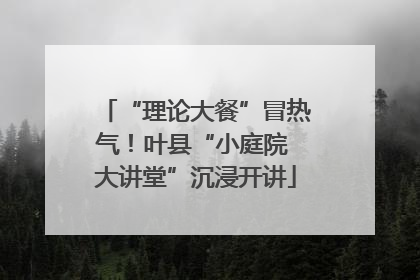 “理论大餐”冒热气！叶县“小庭院 大讲堂”沉浸开讲