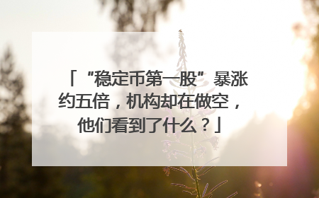 “稳定币第一股”暴涨约五倍，机构却在做空，他们看到了什么？