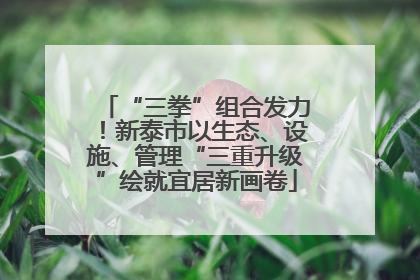 “三拳”组合发力！新泰市以生态、设施、管理“三重升级”绘就宜居新画卷