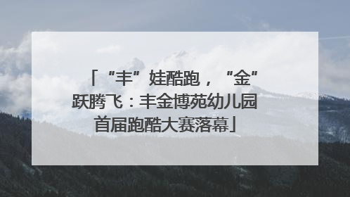 “丰”娃酷跑，“金”跃腾飞：丰金博苑幼儿园首届跑酷大赛落幕
