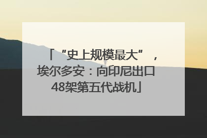 “史上规模最大”，埃尔多安：向印尼出口48架第五代战机