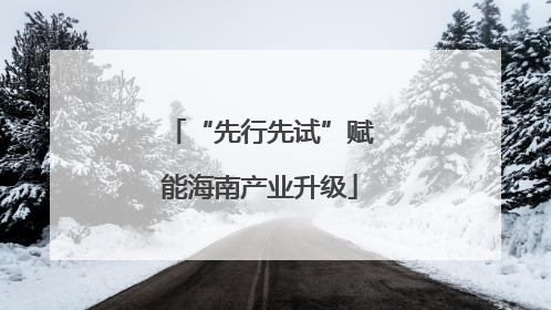 “先行先试”赋能海南产业升级