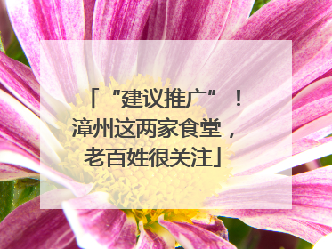 “建议推广”！漳州这两家食堂，老百姓很关注