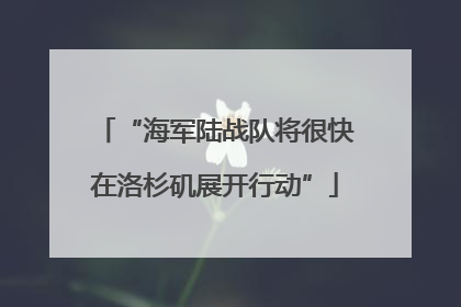“海军陆战队将很快在洛杉矶展开行动”