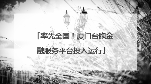 率先全国！厦门台胞金融服务平台投入运行