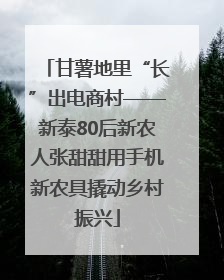甘薯地里“长”出电商村——新泰80后新农人张甜甜用手机新农具撬动乡村振兴
