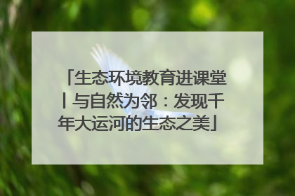 生态环境教育进课堂丨与自然为邻：发现千年大运河的生态之美