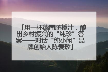 用一杯赣南脐橙汁，酿出乡村振兴的“纯珍”答案——对话“纯小闲”品牌创始人陈爱珍