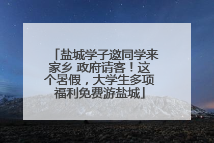 盐城学子邀同学来家乡 政府请客！这个暑假，大学生多项福利免费游盐城