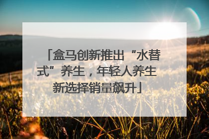 盒马创新推出“水替式”养生，年轻人养生新选择销量飙升