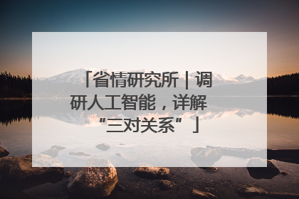 省情研究所｜调研人工智能，详解“三对关系”