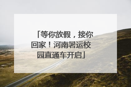 等你放假，接你回家！河南暑运校园直通车开启
