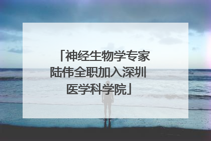 神经生物学专家陆伟全职加入深圳医学科学院