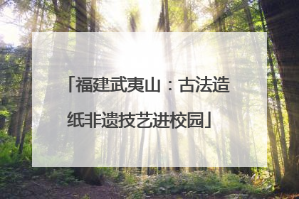 福建武夷山：古法造纸非遗技艺进校园