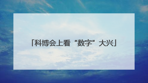 科博会上看“数字”大兴