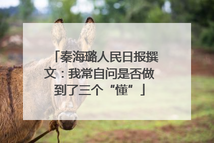 秦海璐人民日报撰文：我常自问是否做到了三个“懂”