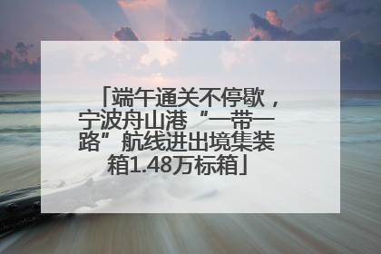 端午通关不停歇，宁波舟山港“一带一路”航线进出境集装箱1.48万标箱