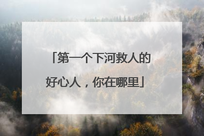第一个下河救人的好心人，你在哪里