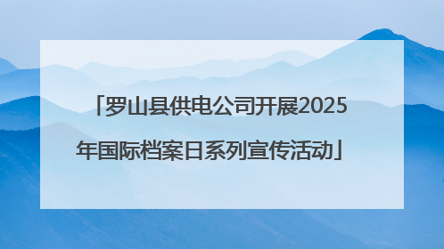 罗山县供电公司开展2025年国际档案日系列宣传活动