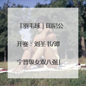 羽毛球｜印尼公开赛：刘圣书/谭宁晋级女双八强