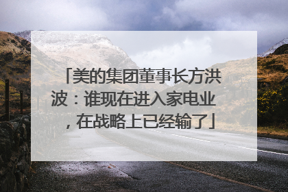 美的集团董事长方洪波：谁现在进入家电业，在战略上已经输了
