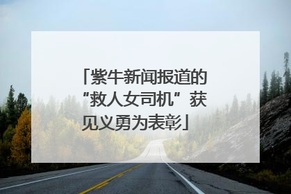 紫牛新闻报道的“救人女司机”获见义勇为表彰