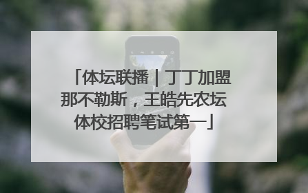 体坛联播｜丁丁加盟那不勒斯，王皓先农坛体校招聘笔试第一