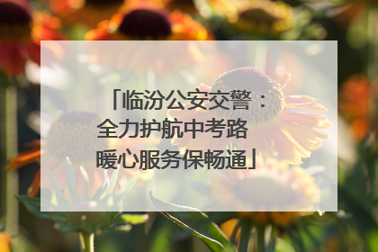 临汾公安交警：全力护航中考路 暖心服务保畅通