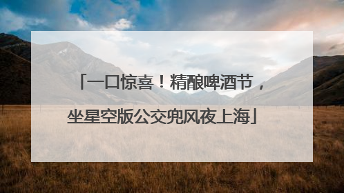 一口惊喜！精酿啤酒节，坐星空版公交兜风夜上海