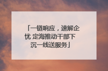 一链响应，速解企忧 定海推动干部下沉一线送服务