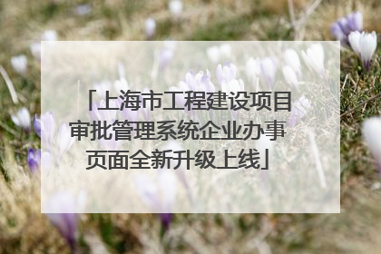 上海市工程建设项目审批管理系统企业办事页面全新升级上线