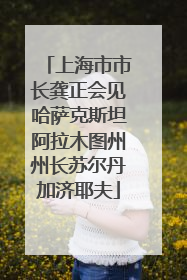 上海市市长龚正会见哈萨克斯坦阿拉木图州州长苏尔丹加济耶夫