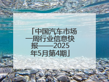 中国汽车市场一周行业信息快报——2025年5月第4期