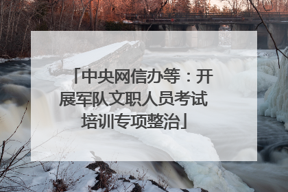 中央网信办等：开展军队文职人员考试培训专项整治