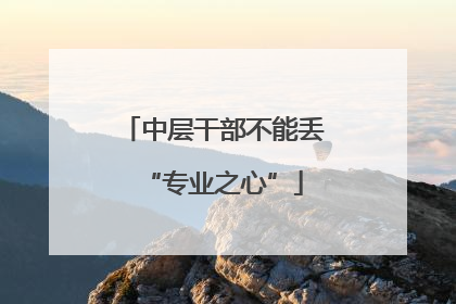 中层干部不能丢“专业之心”