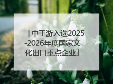 中手游入选2025-2026年度国家文化出口重点企业