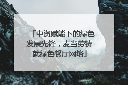 中资赋能下的绿色发展先锋，麦当劳铸就绿色餐厅网络