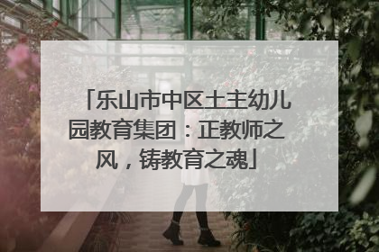 乐山市中区土主幼儿园教育集团：正教师之风，铸教育之魂