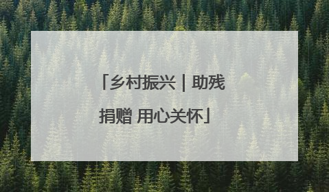 乡村振兴｜助残捐赠 用心关怀