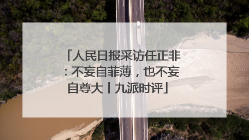 人民日报采访任正非：不妄自菲薄，也不妄自尊大丨九派时评