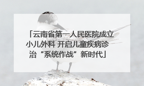云南省第一人民医院成立小儿外科 开启儿童疾病诊治“系统作战”新时代