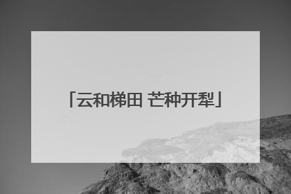 云和梯田 芒种开犁