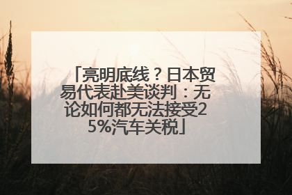 亮明底线？日本贸易代表赴美谈判：无论如何都无法接受25%汽车关税