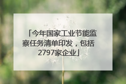 今年国家工业节能监察任务清单印发，包括2797家企业