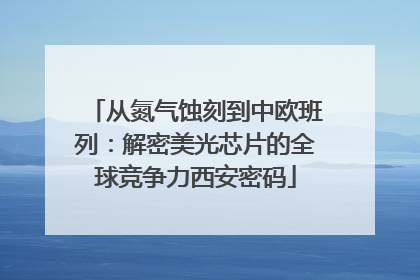 从氮气蚀刻到中欧班列：解密美光芯片的全球竞争力西安密码