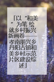 以“和美”为笔 绘就乡村振兴新画卷——孝南朋兴乡丹阳古镇和美乡村示范片区建设综述