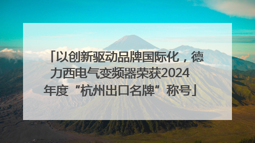 以创新驱动品牌国际化，德力西电气变频器荣获2024年度“杭州出口名牌”称号