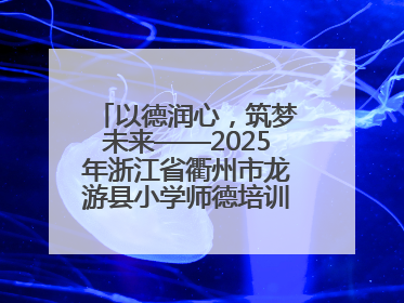 以德润心，筑梦未来——2025年浙江省衢州市龙游县小学师德培训圆满落幕